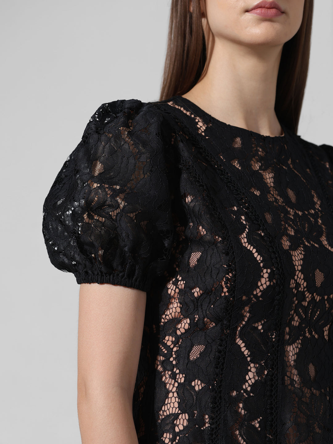 Black Lace Fit & Flare Dress