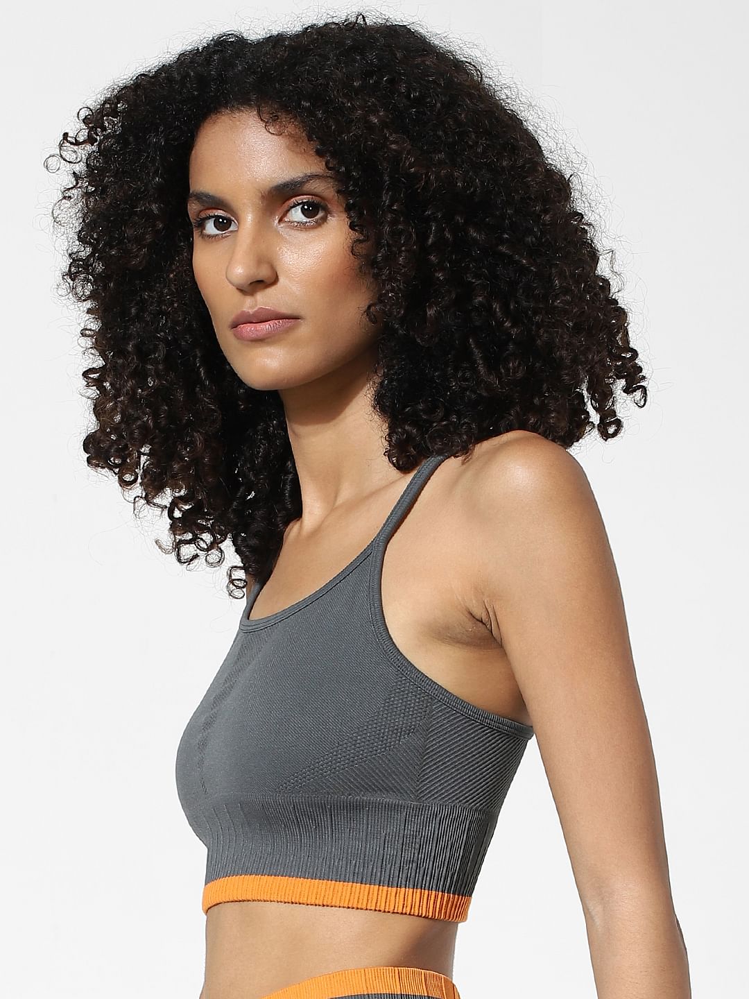 Dark Grey Strappy Co-Ord Sports Bra