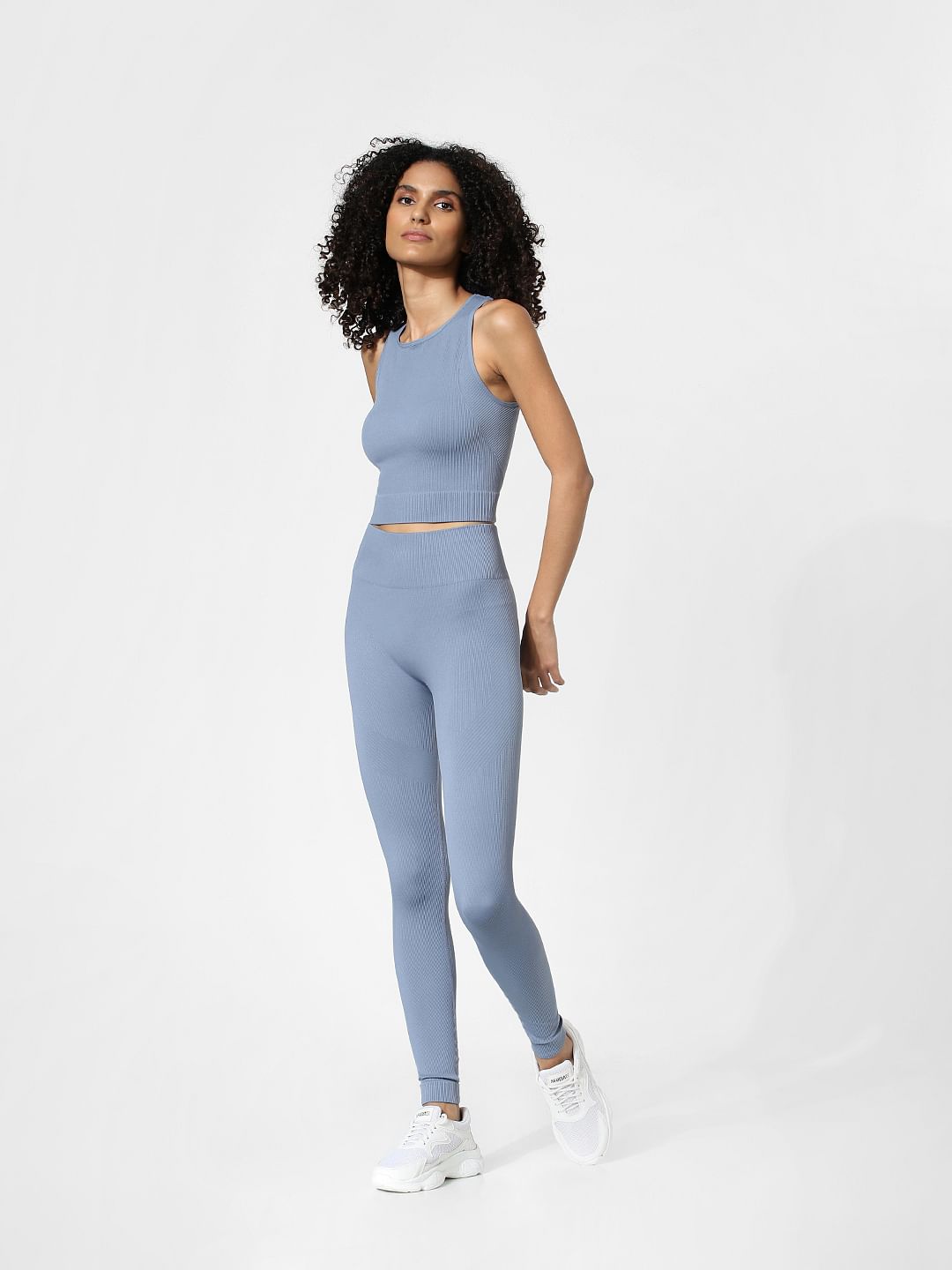 Blue Cropped Training Top