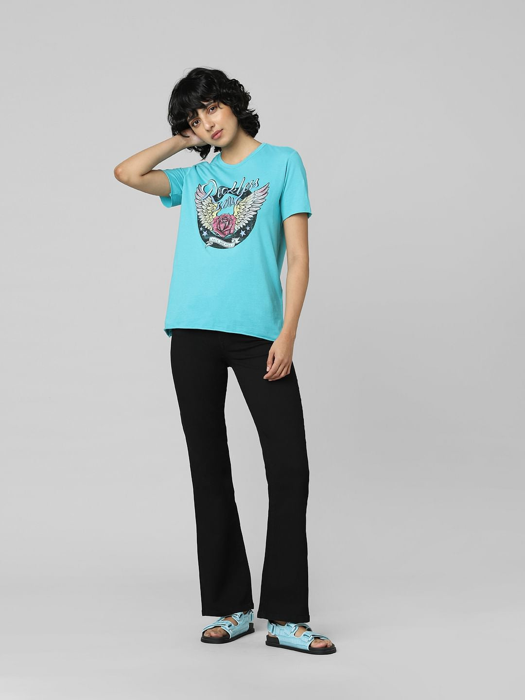 Blue Graphic Print T-Shirt