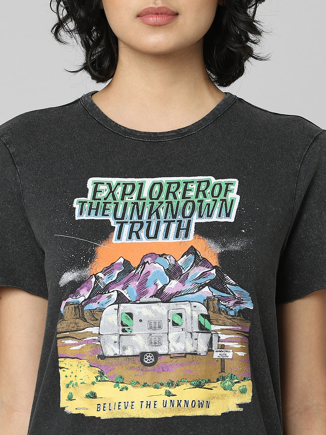 Black Graphic Print T-Shirt