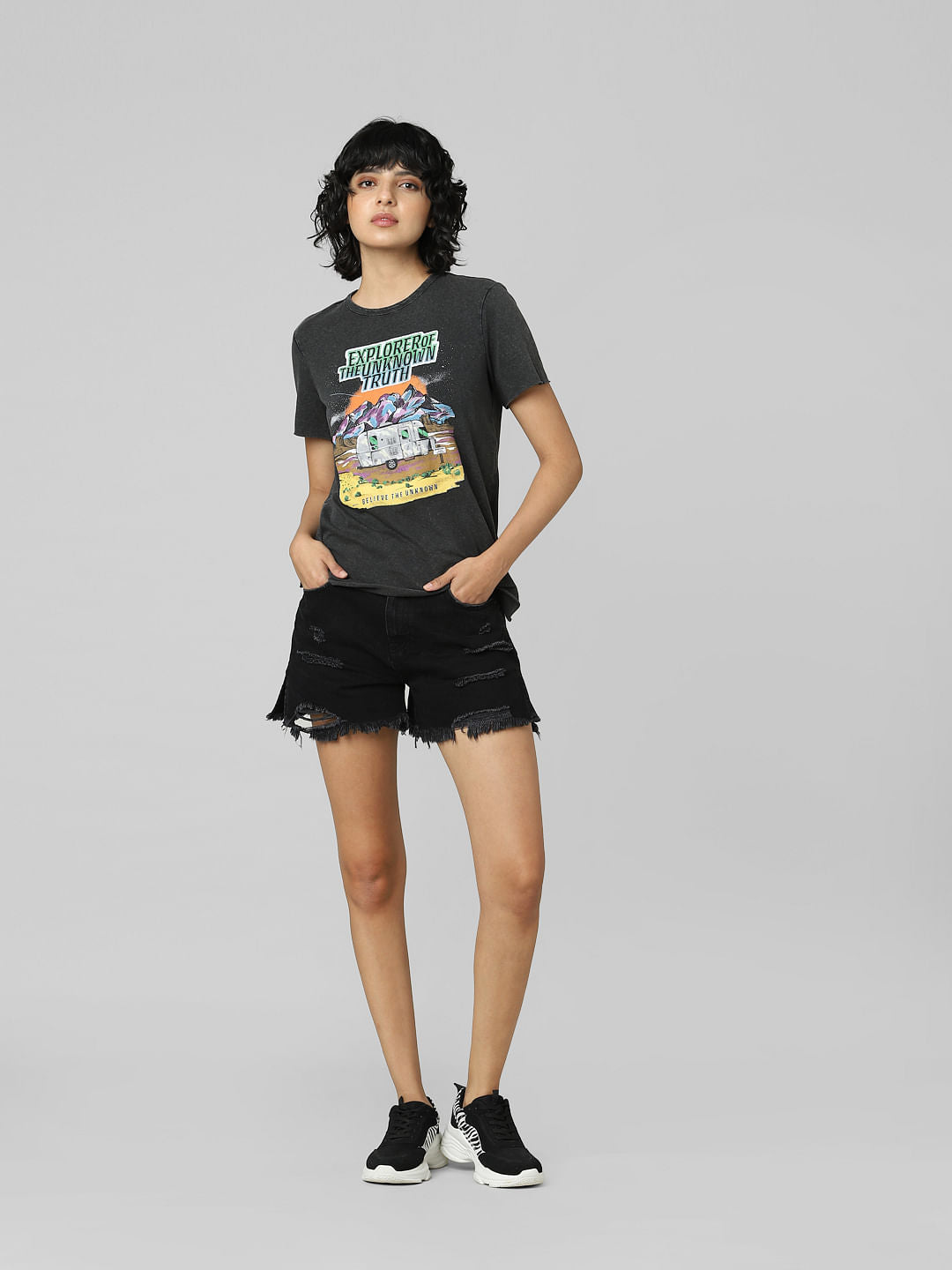 Black Graphic Print T-Shirt