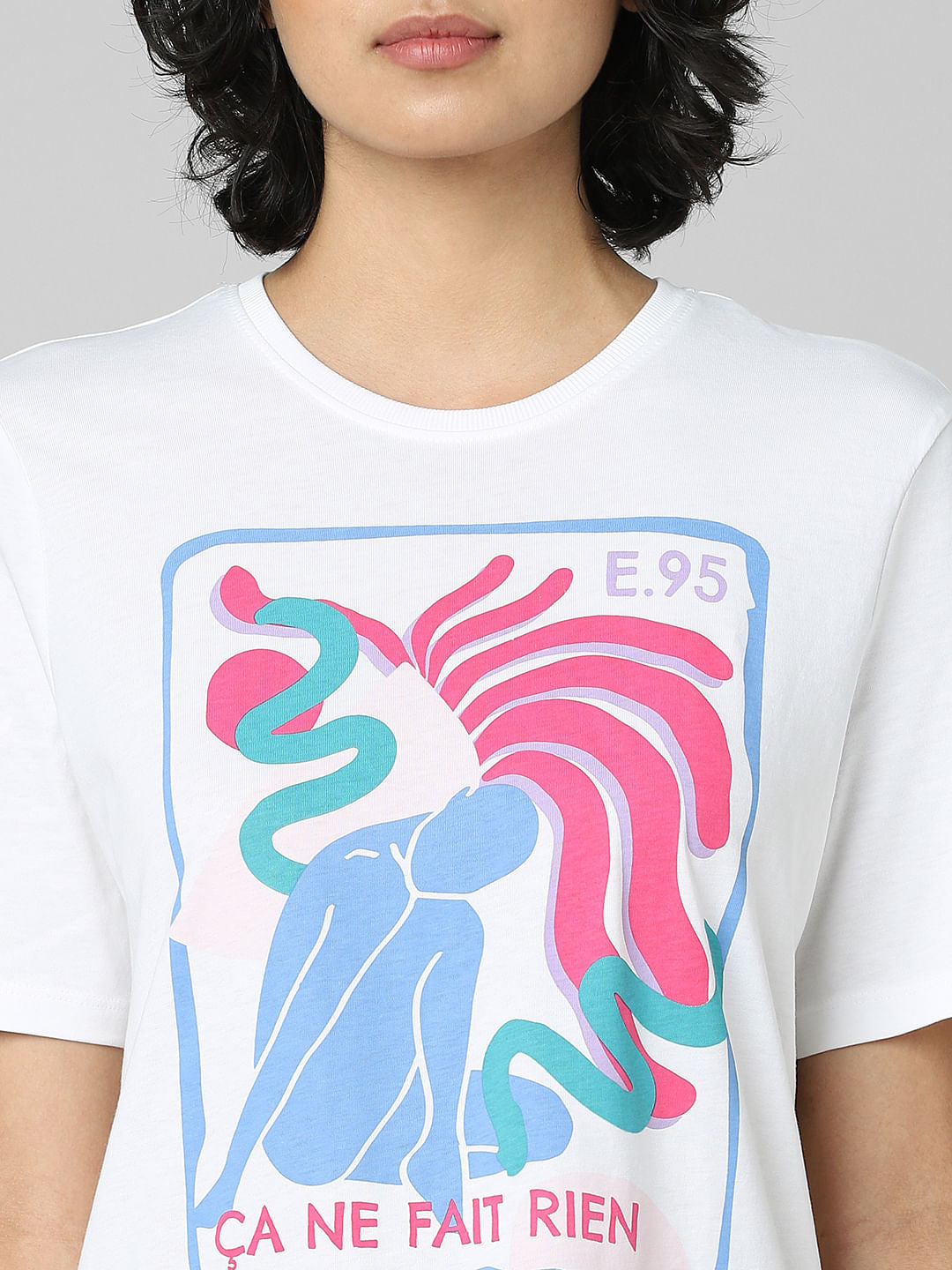 White Graphic Print T-Shirt