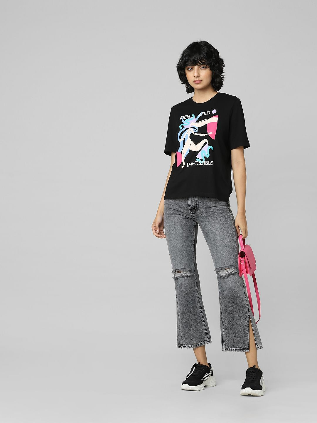 Black Graphic Print T-Shirt