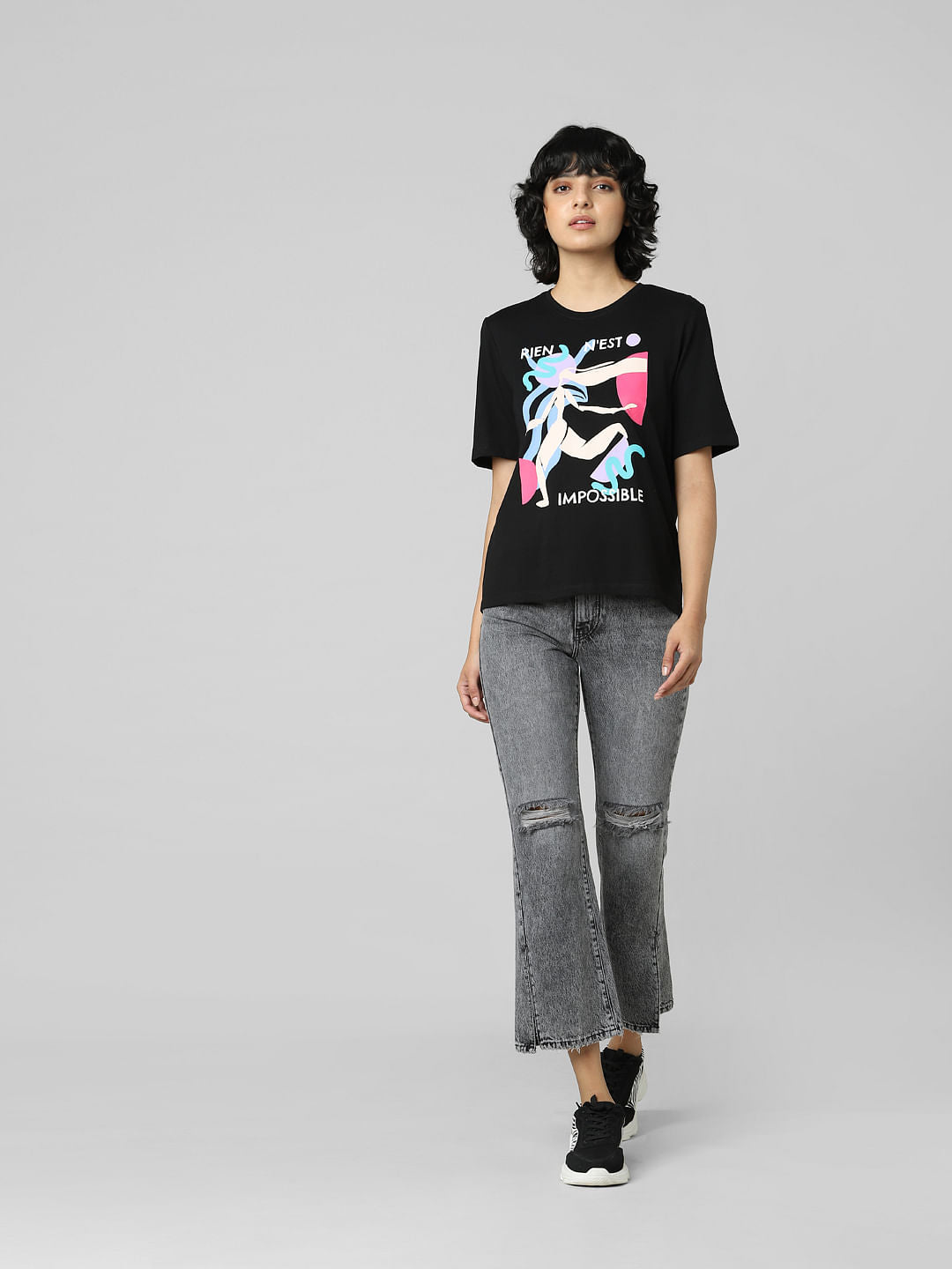 Black Graphic Print T-Shirt