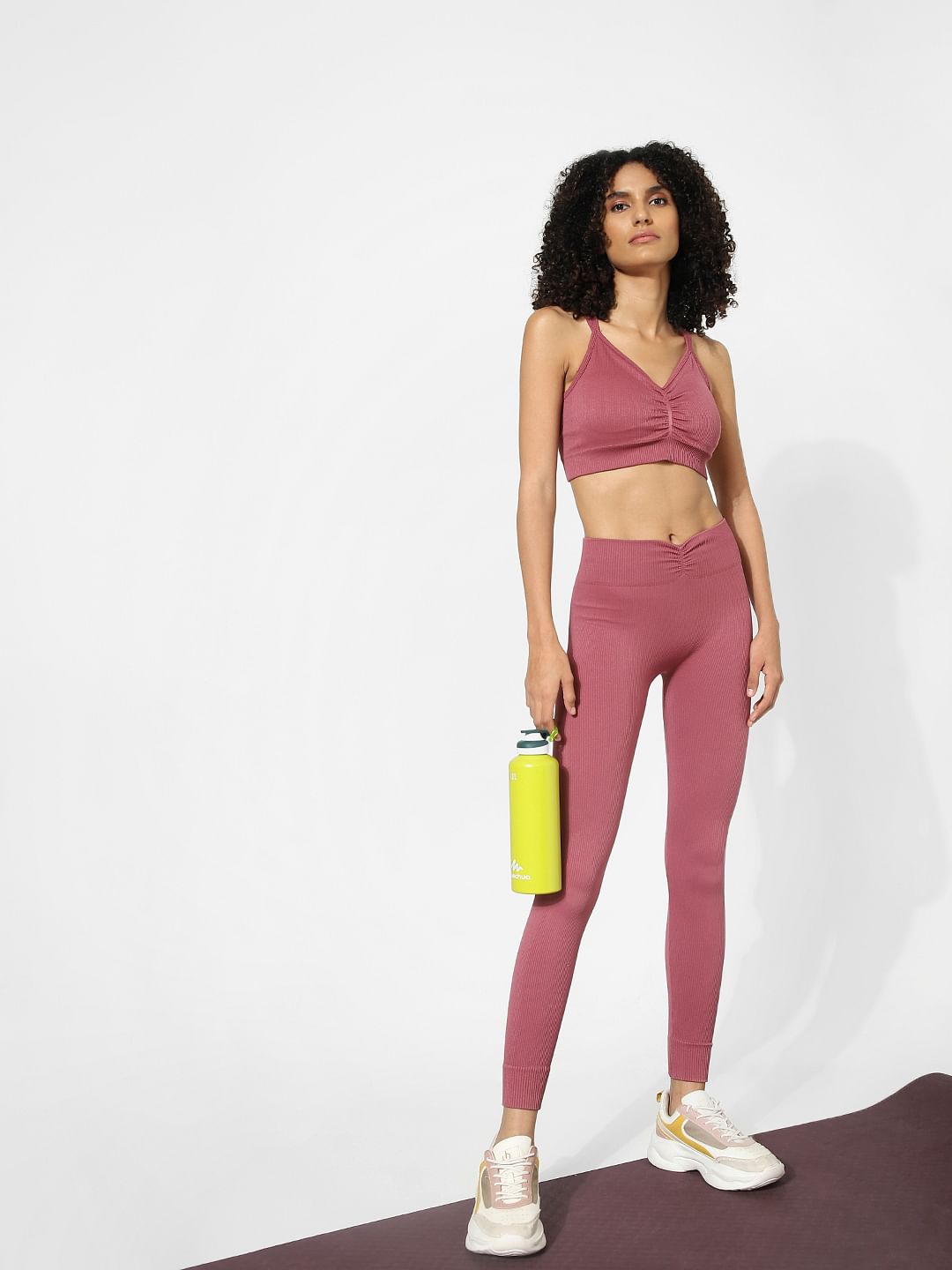 Pink High Rise Co-Ord Training Tights