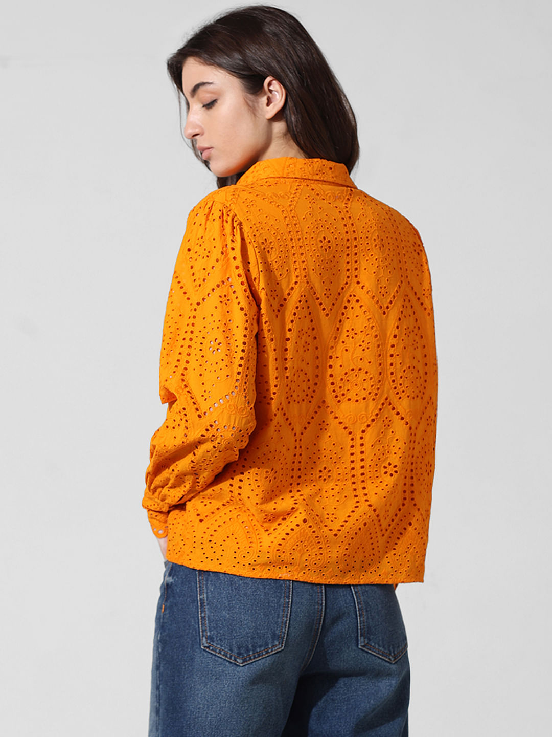 Orange Schiffli Shirt