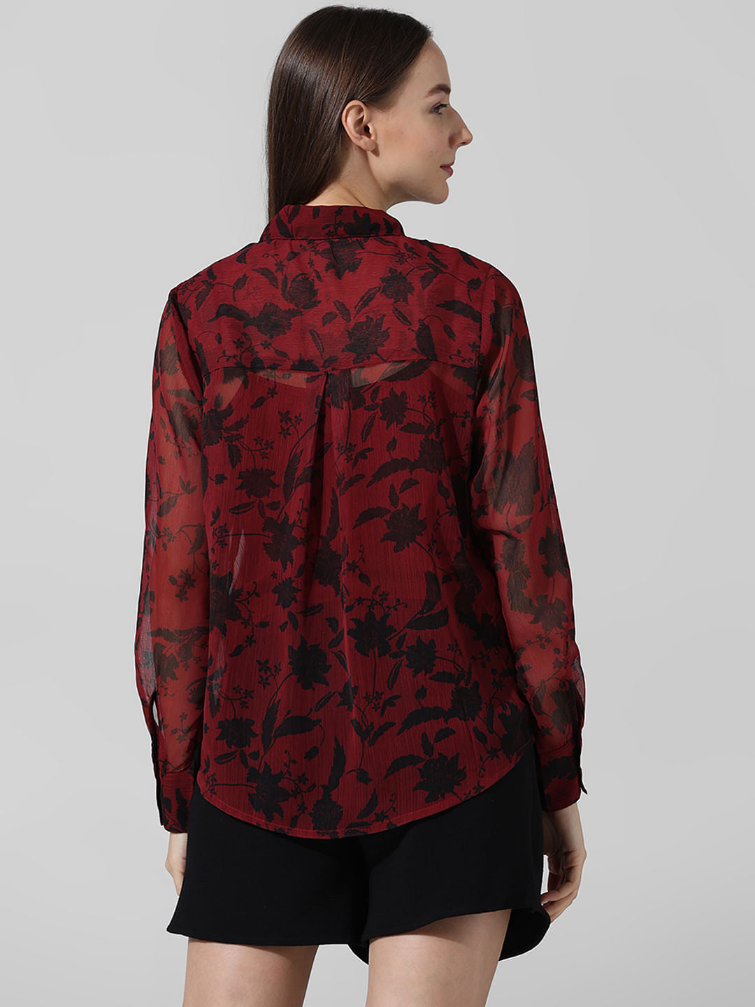 Red Floral Print Shirt
