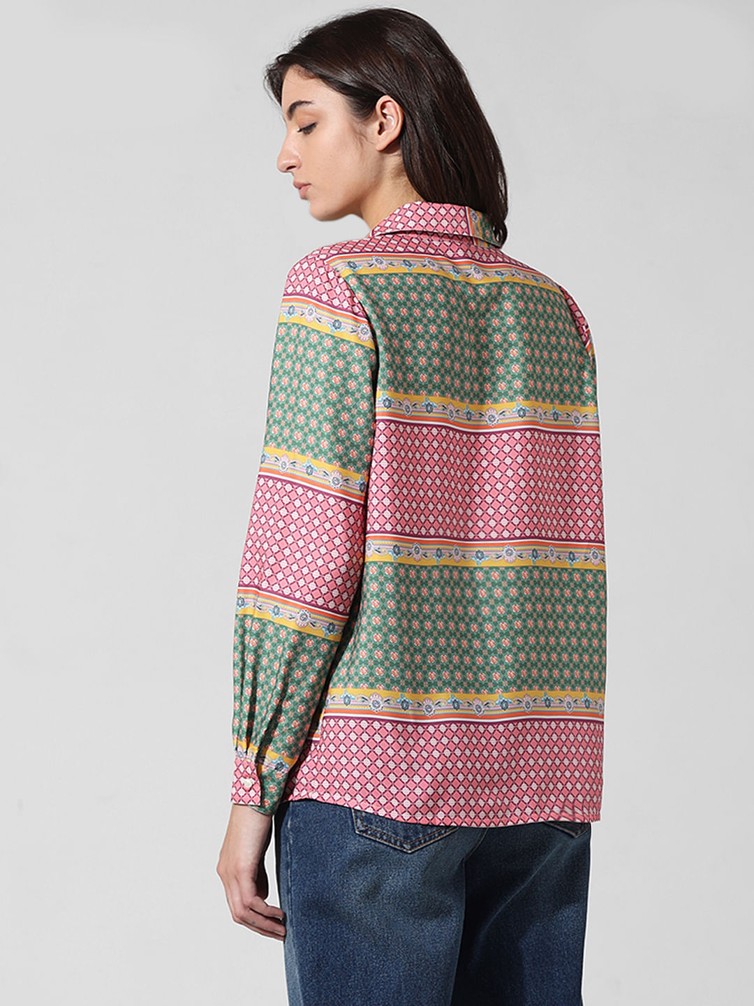 Multi-Colour Printed Satin Shirt