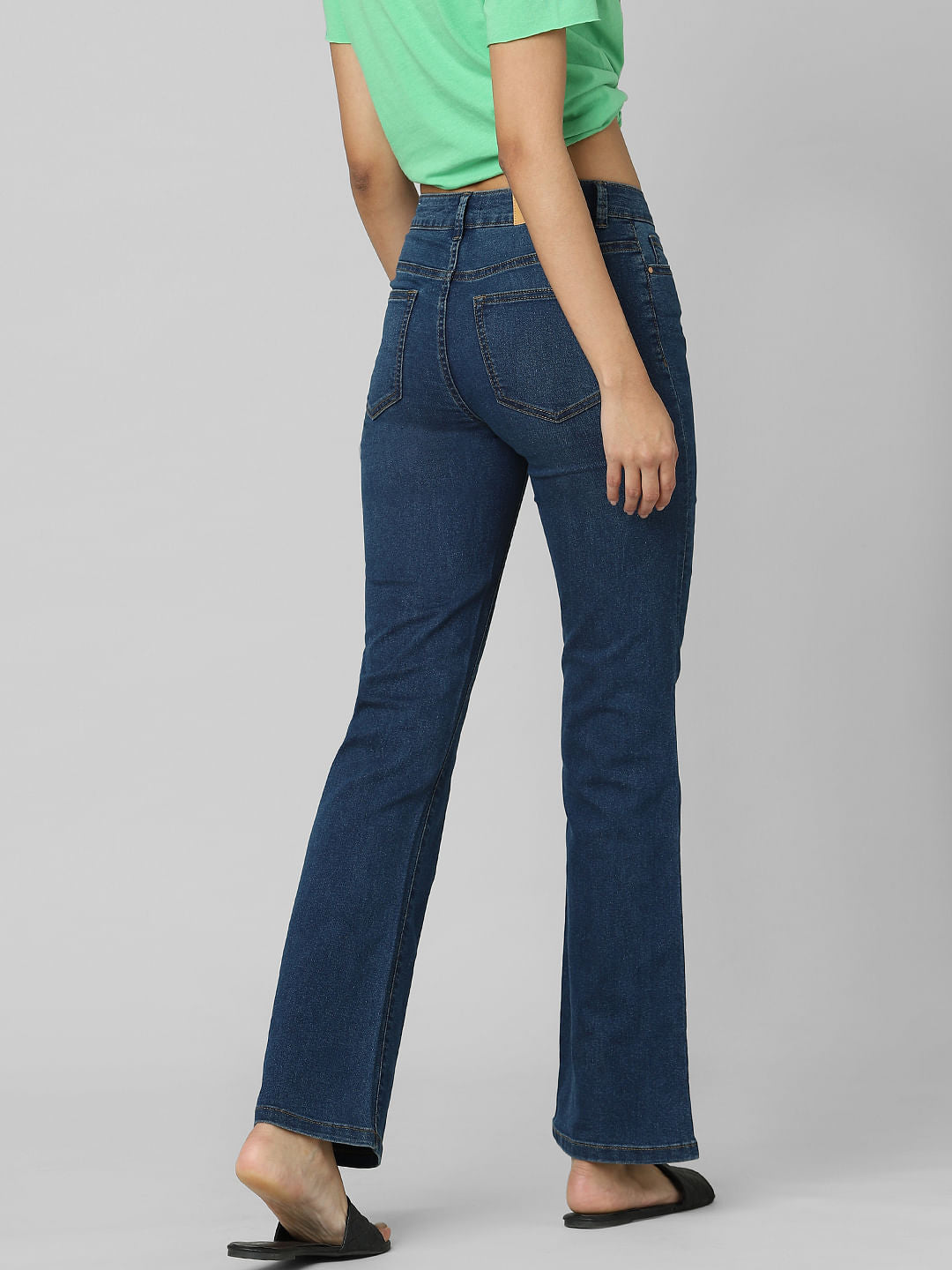 Blue High Rise Flared Jeans