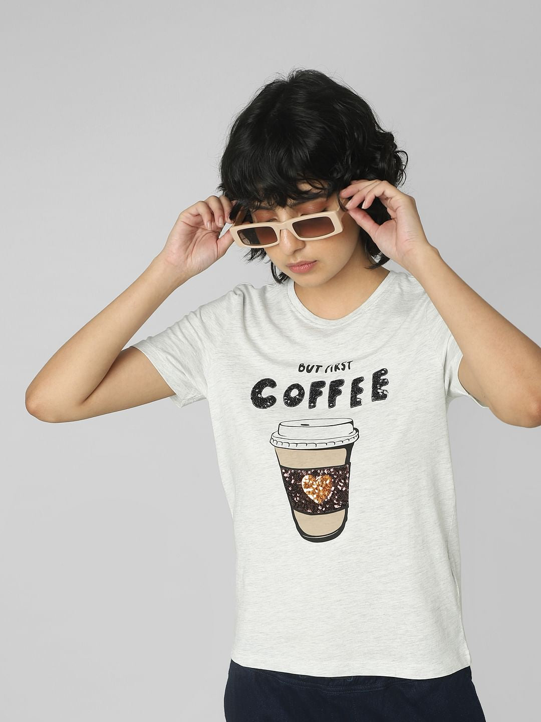 White Graphic Print T-Shirt