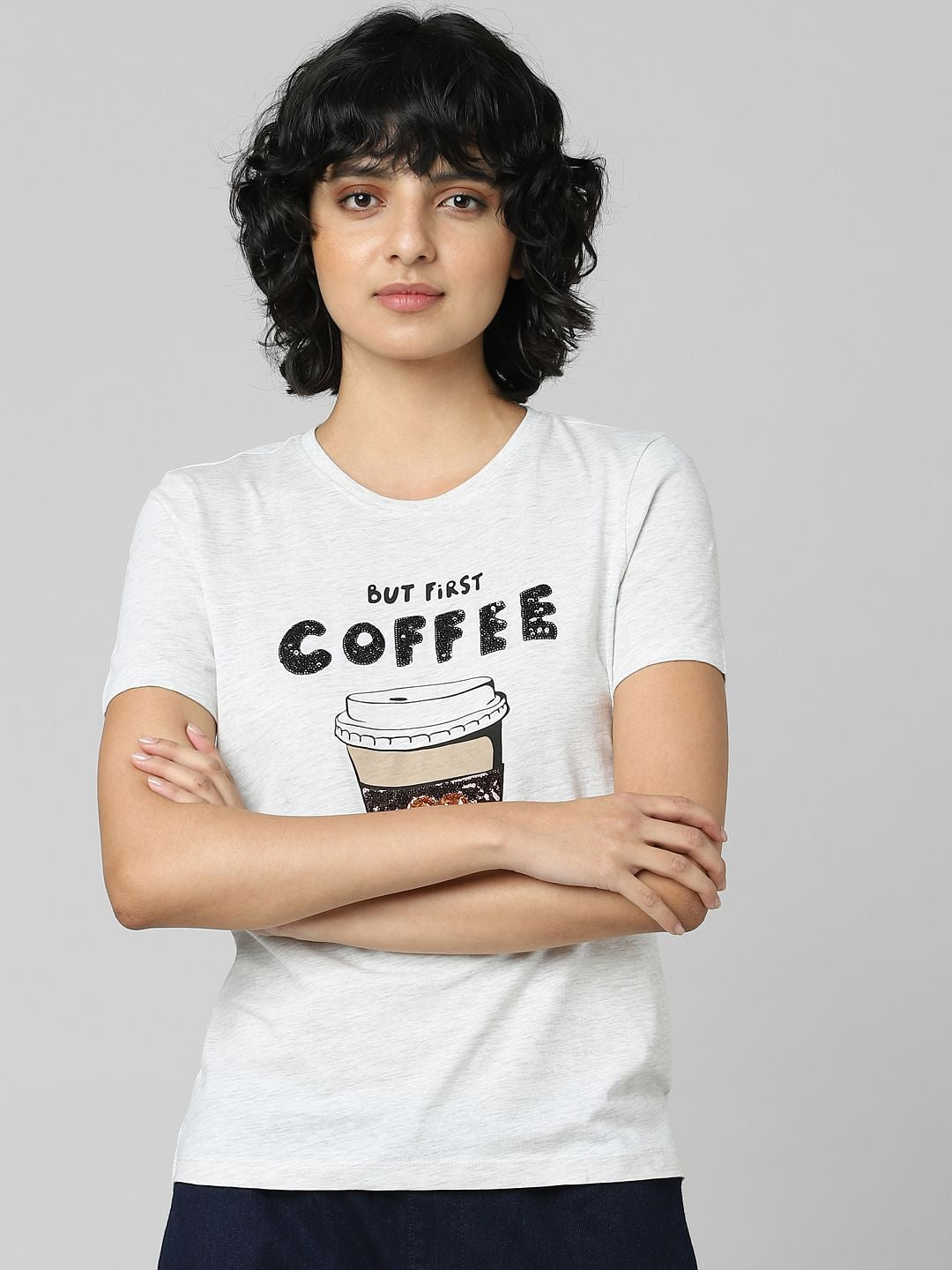 White Graphic Print T-Shirt