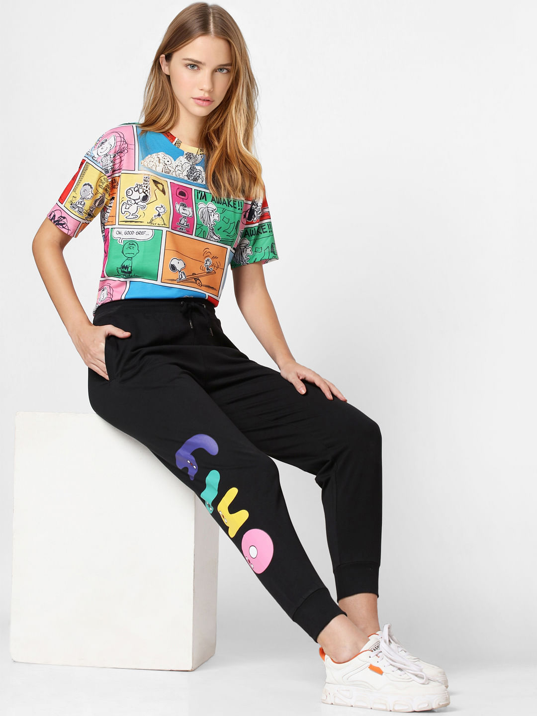 Only X Flabjacks Black Mid Rise Joggers