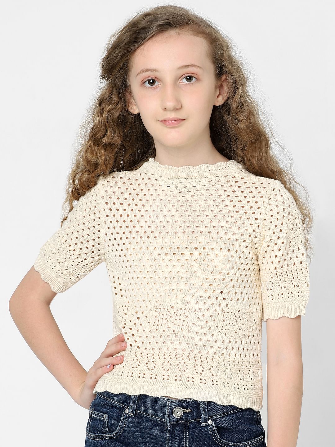 Beige Crochet Top