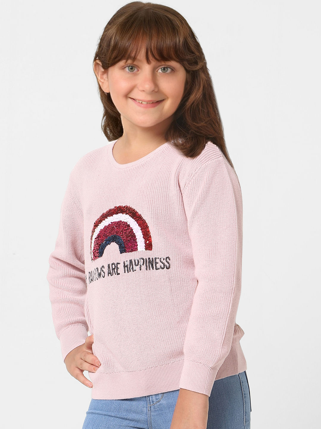 Pink Sequin Detail Pullover