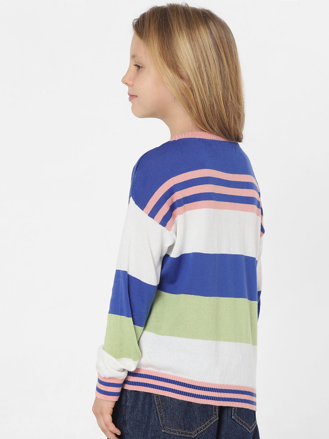 White Colourblocked Pullover