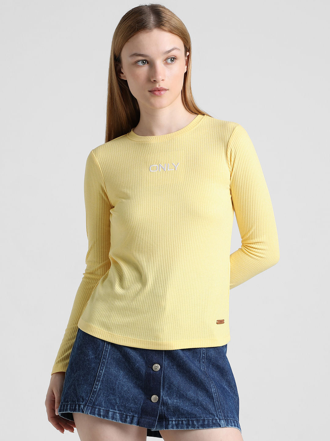 Yellow Logo Ribbed T-Shirt