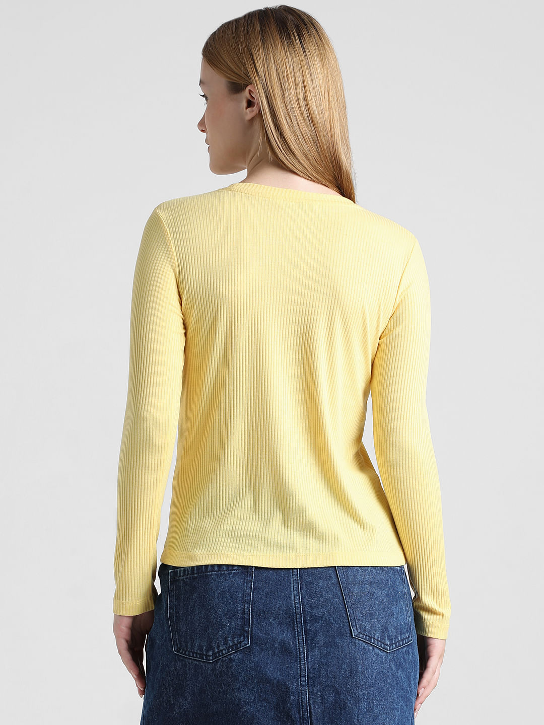 Yellow Logo Ribbed T-Shirt