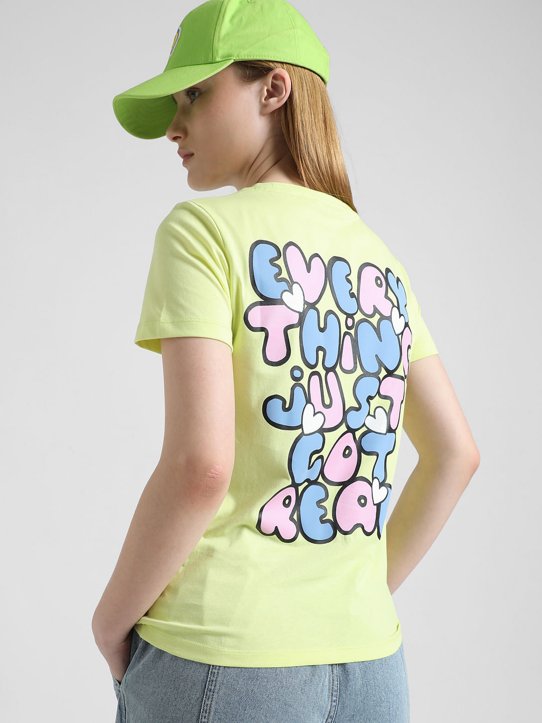 Yellow Large Print T-Shirt