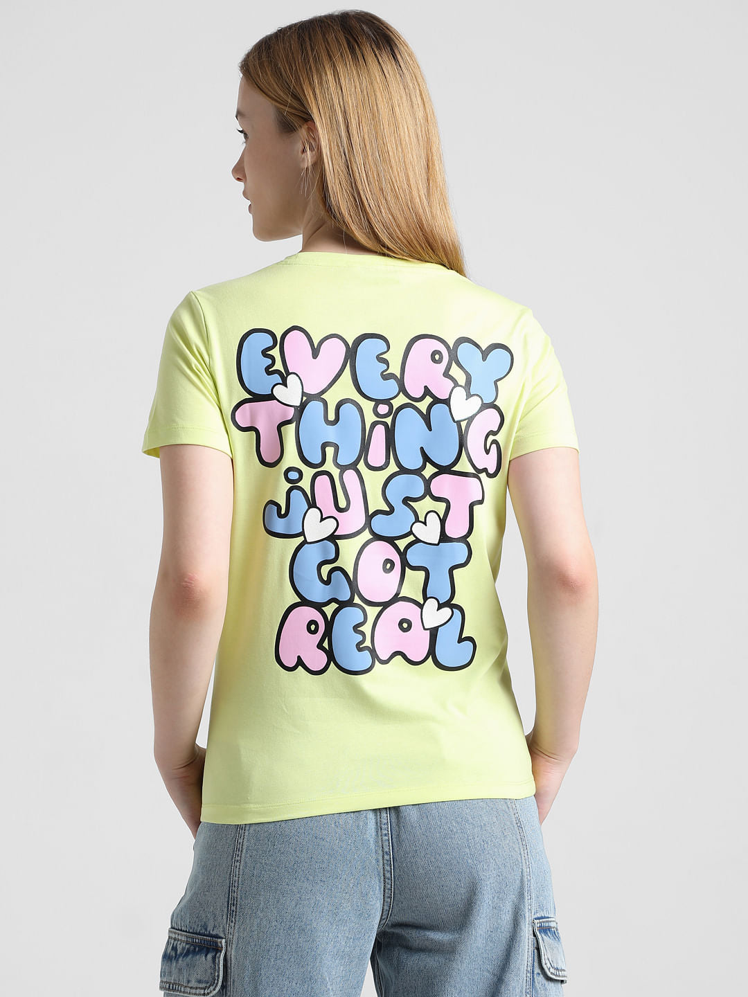 Yellow Large Print T-Shirt