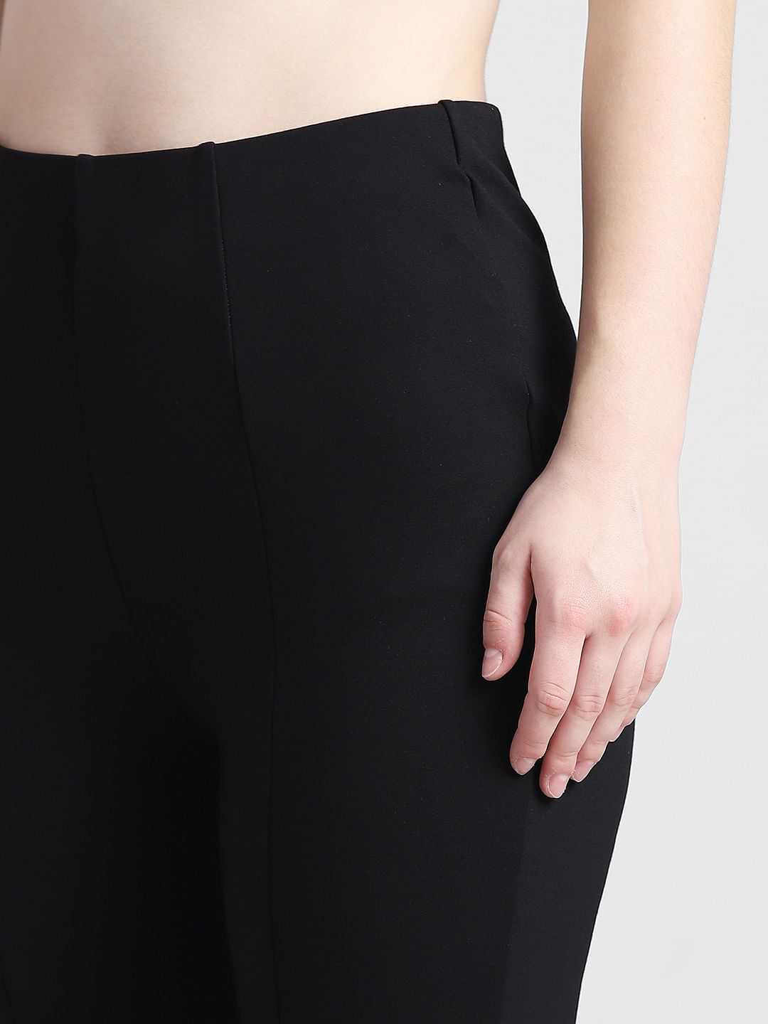 Black High Rise Knitted Skinny Legging