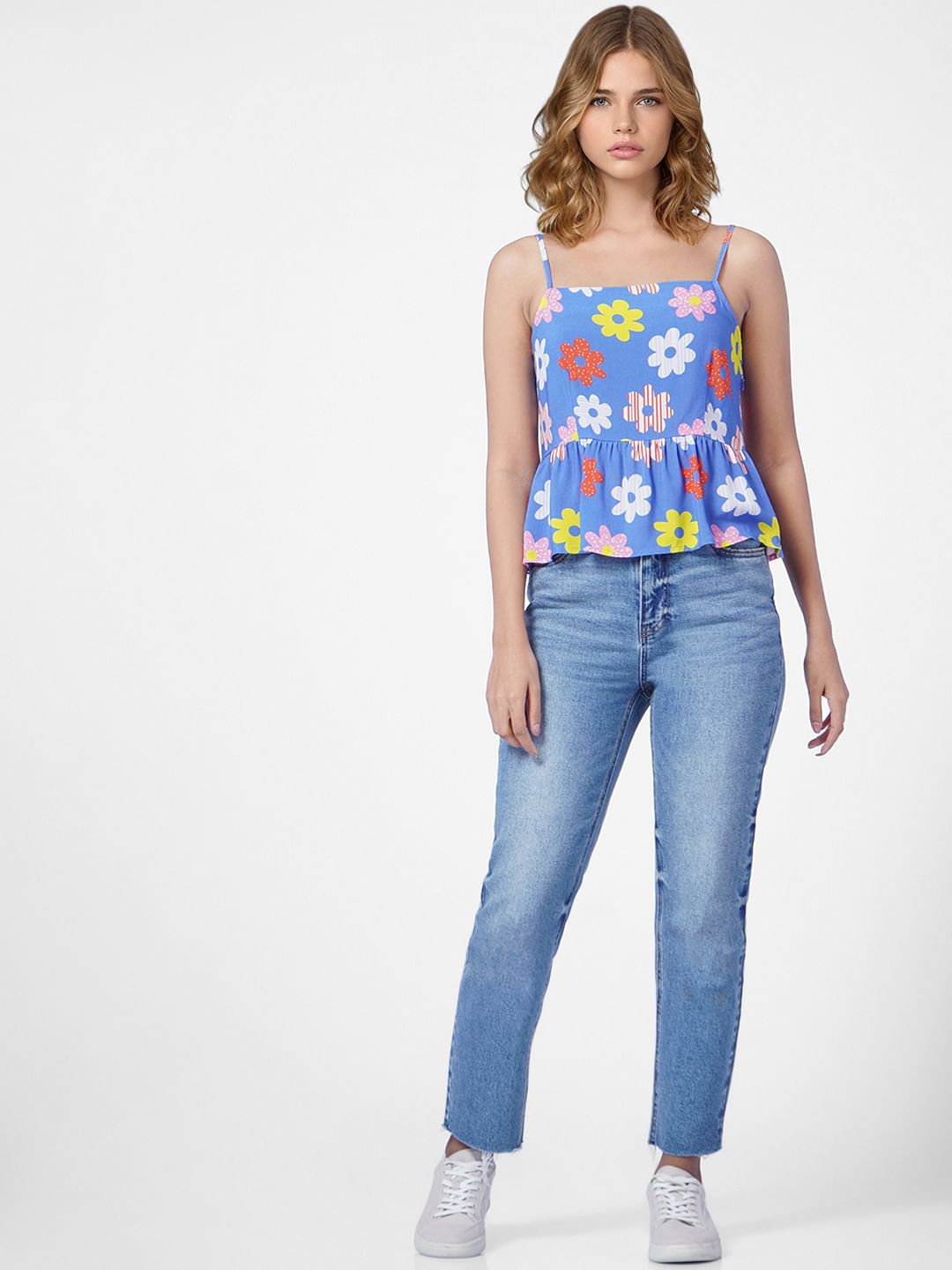Violet Floral Print Top