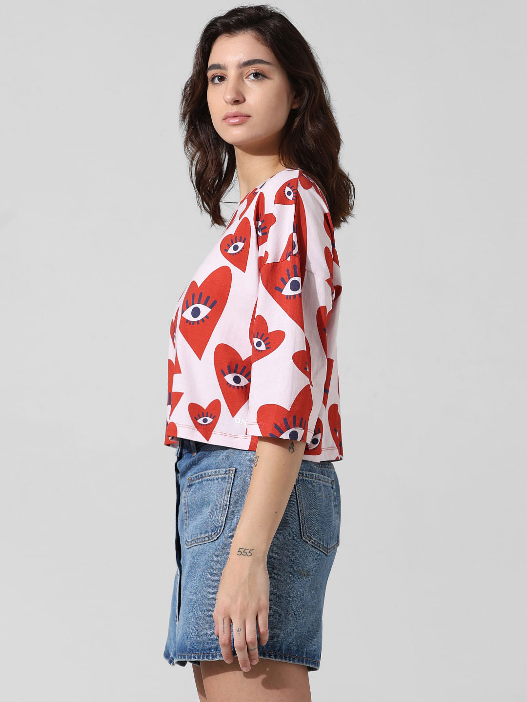 Red Printed Boxy Fit T-Shirt