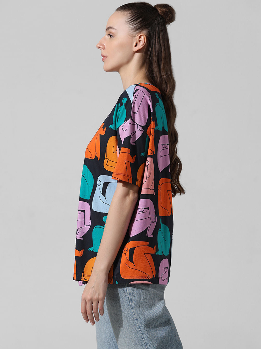 Black Printed Oversized T-Shirt