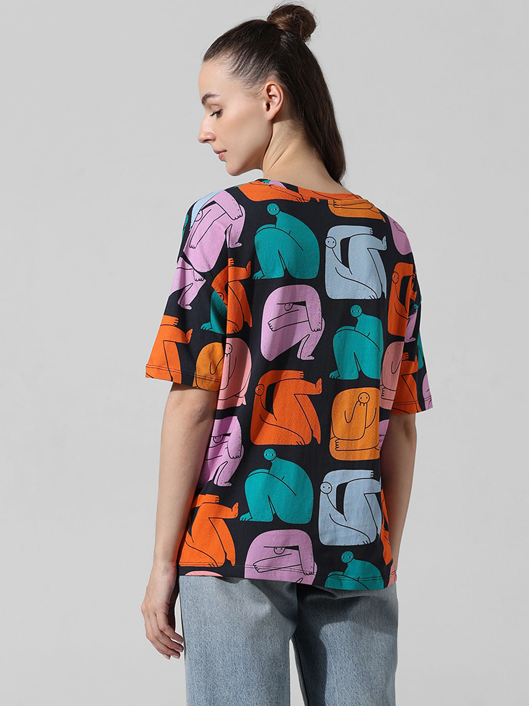 Black Printed Oversized T-Shirt
