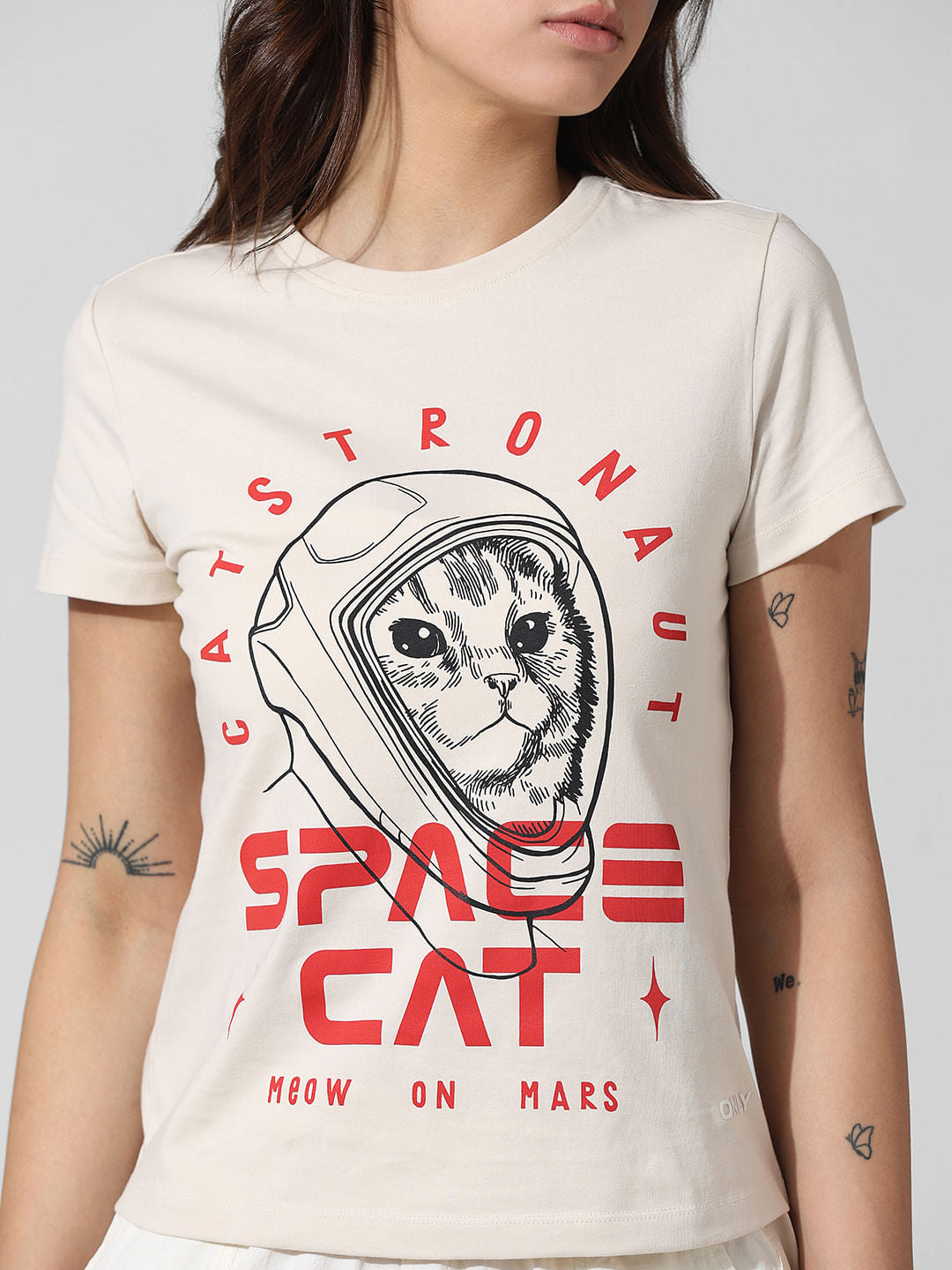 Beige Printed T-Shirt