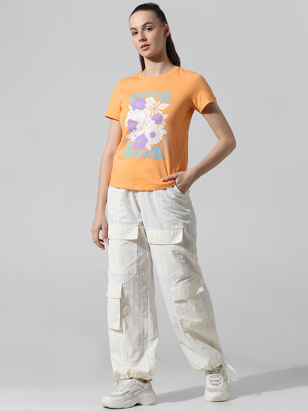 Orange Printed T-Shirt