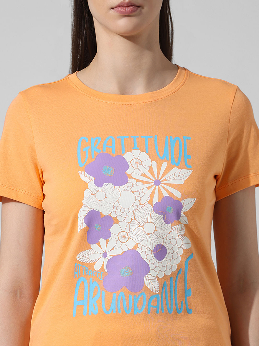 Orange Printed T-Shirt