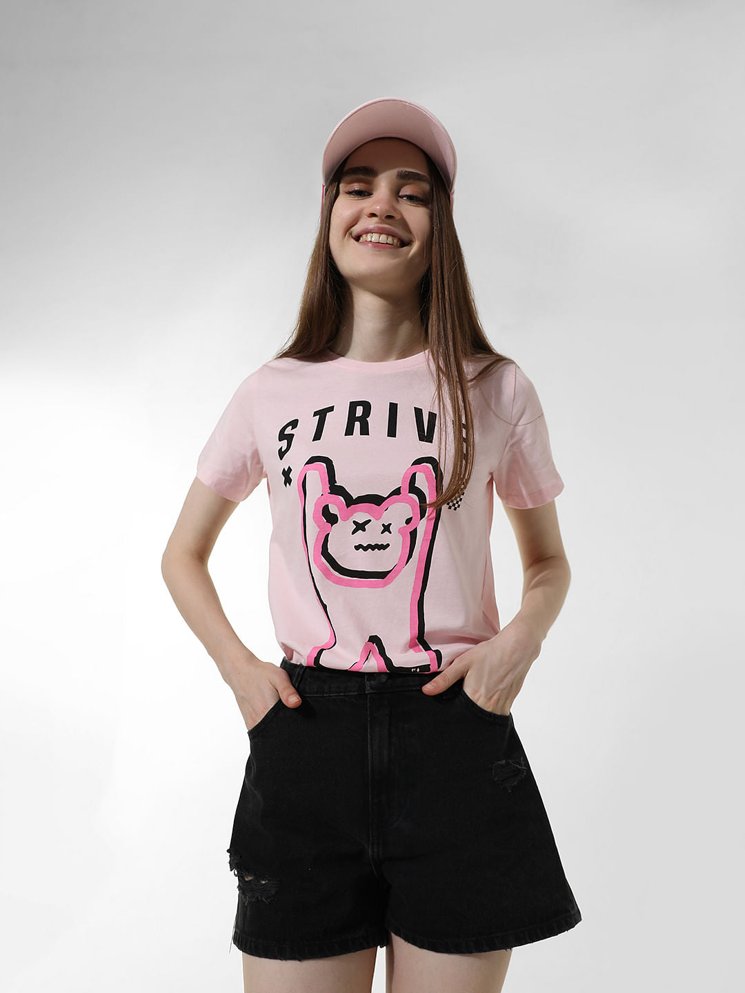 Pink Graphic Print T-Shirt