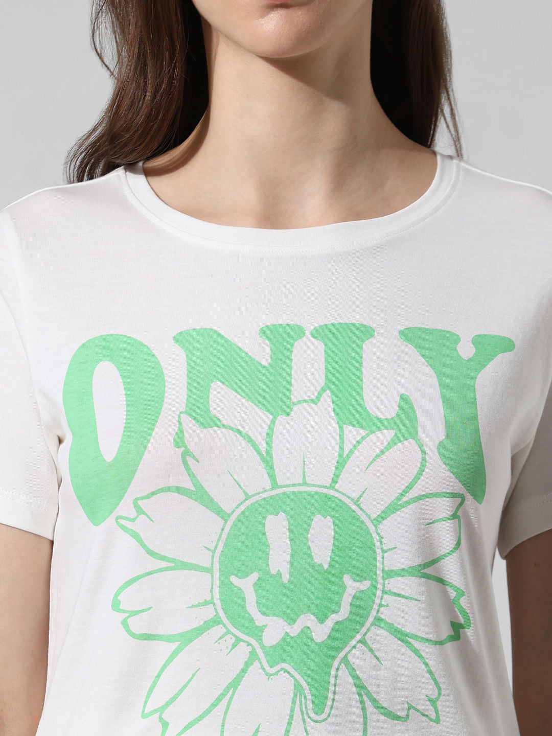 White Printed Cotton T-Shirt