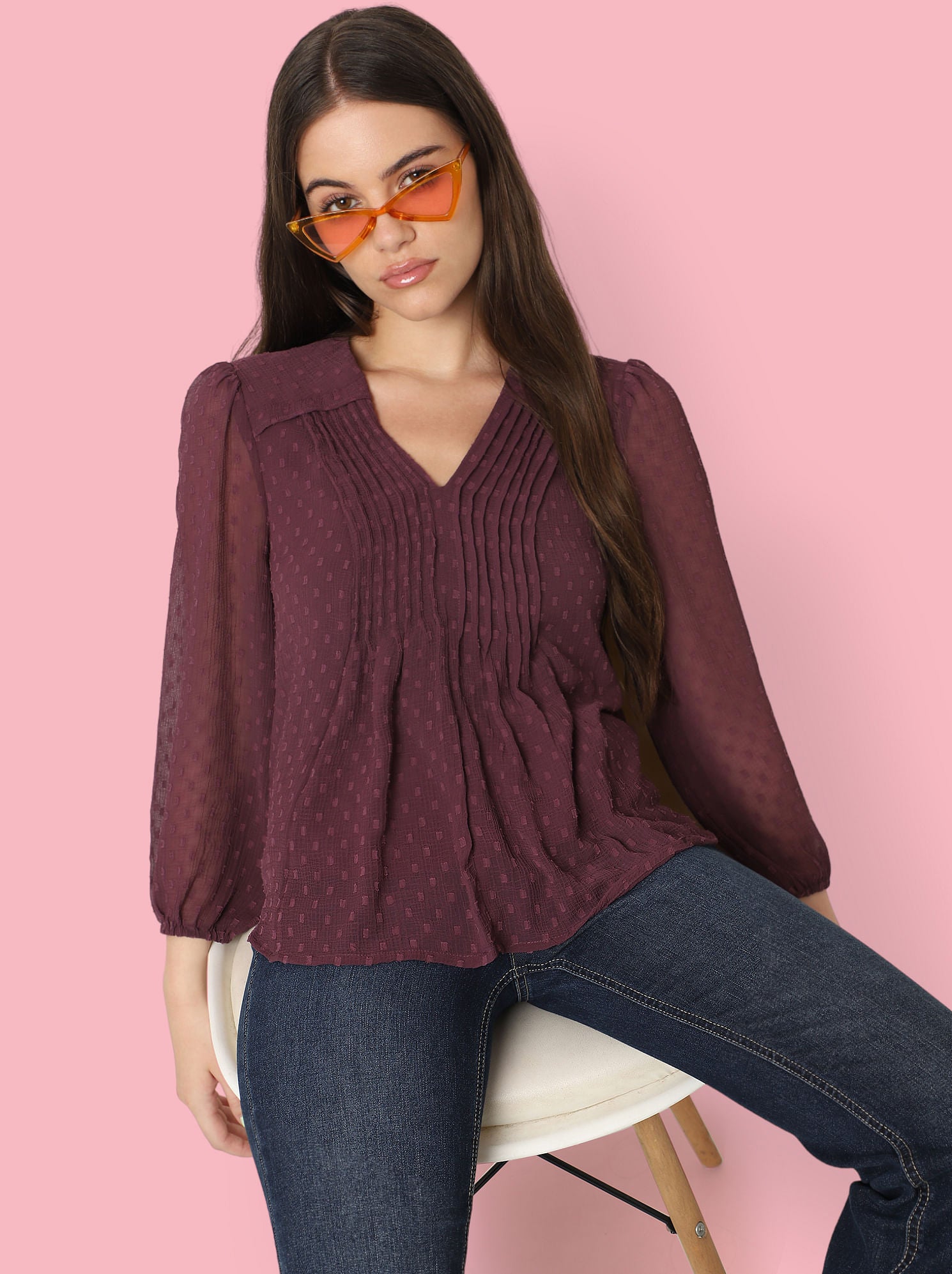 Dark Purple Textured Top