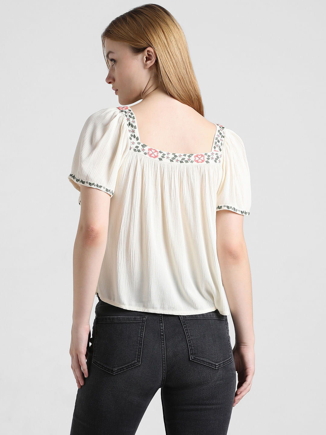 White Embroidered Top