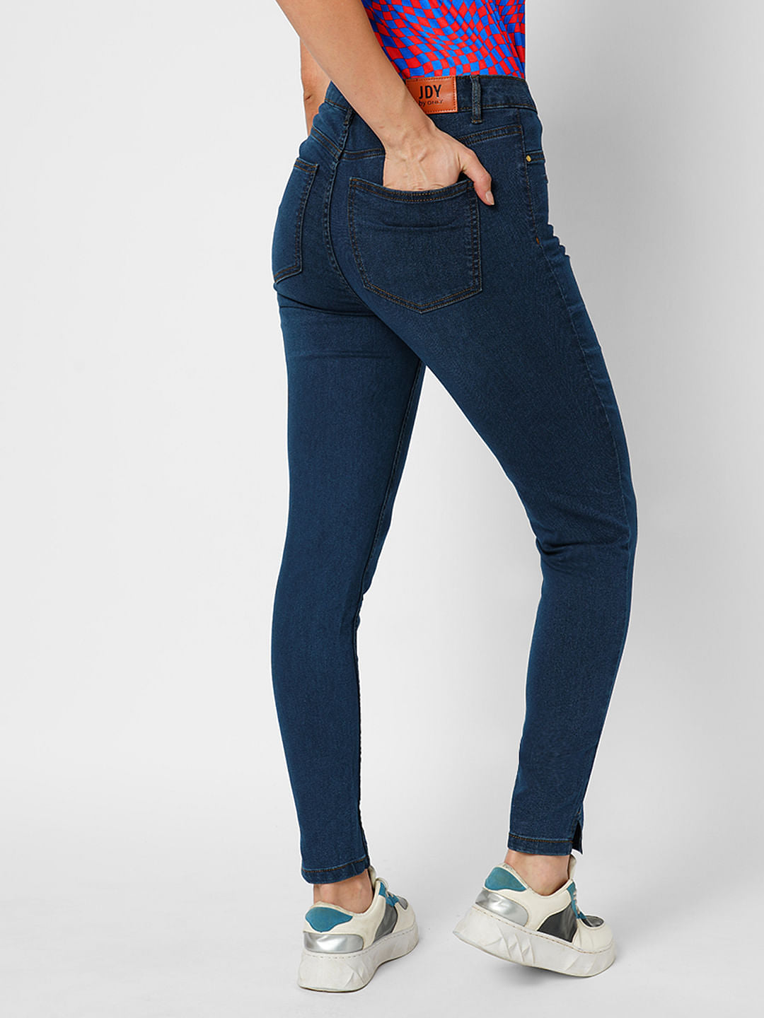 Jdy By Only Dark Blue High Rise Skinny Fit Jeggings