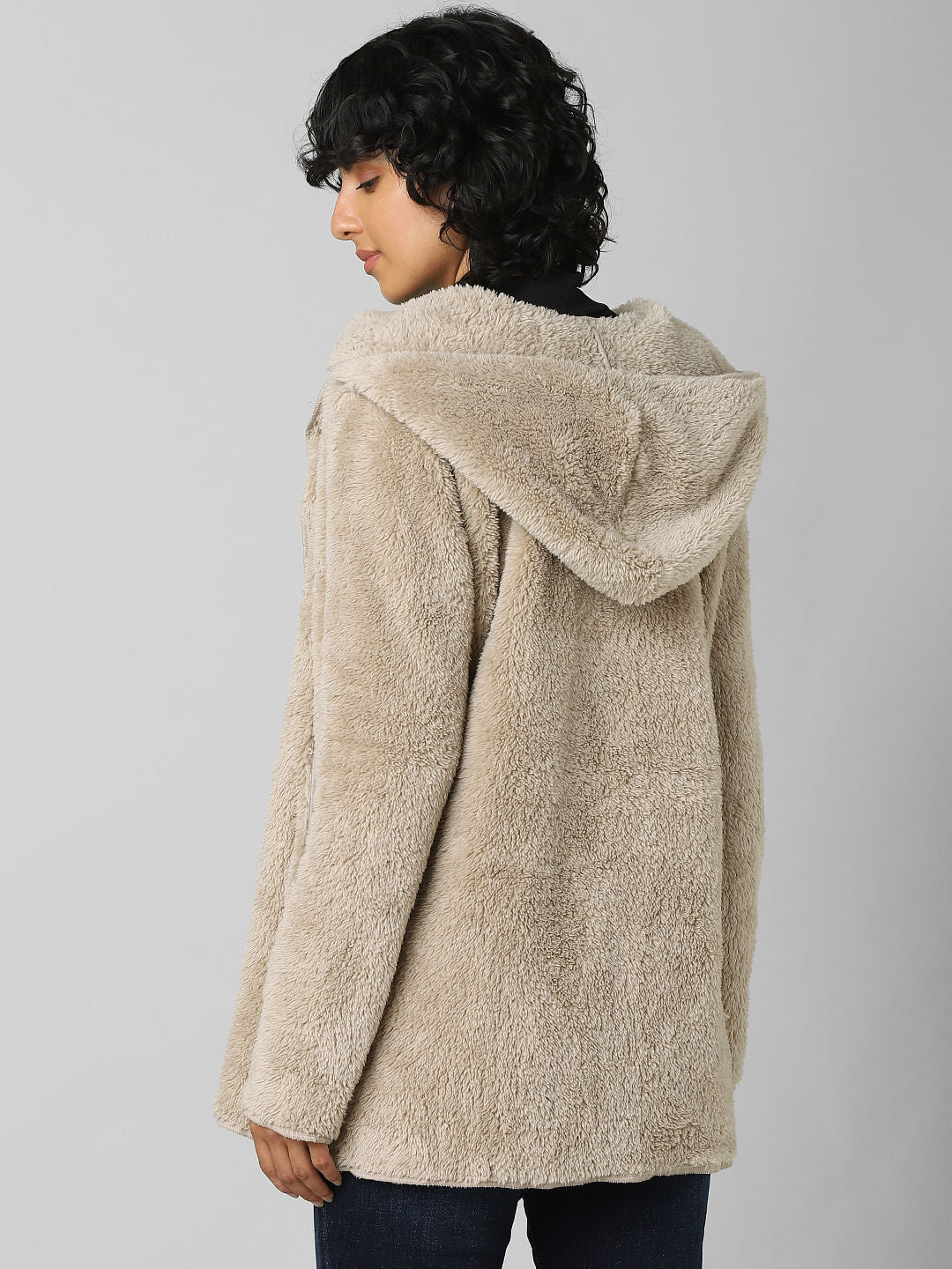 Brown Sherpa Hooded Coat