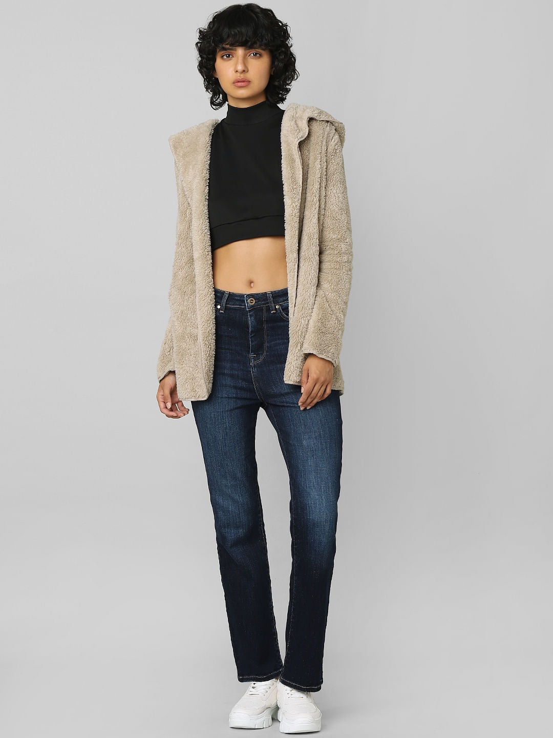 Brown Sherpa Hooded Coat