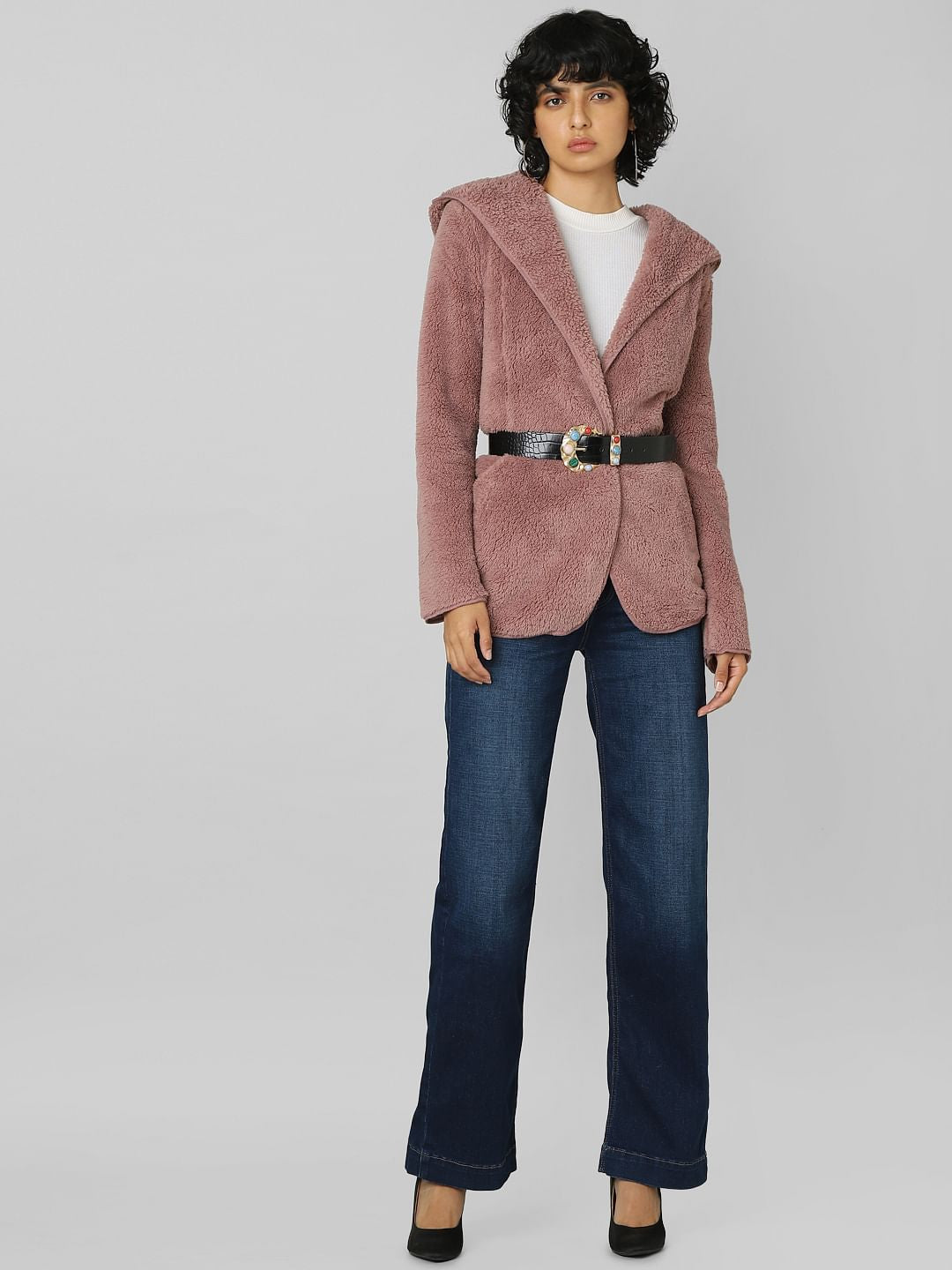 Pink Sherpa Hooded Coat