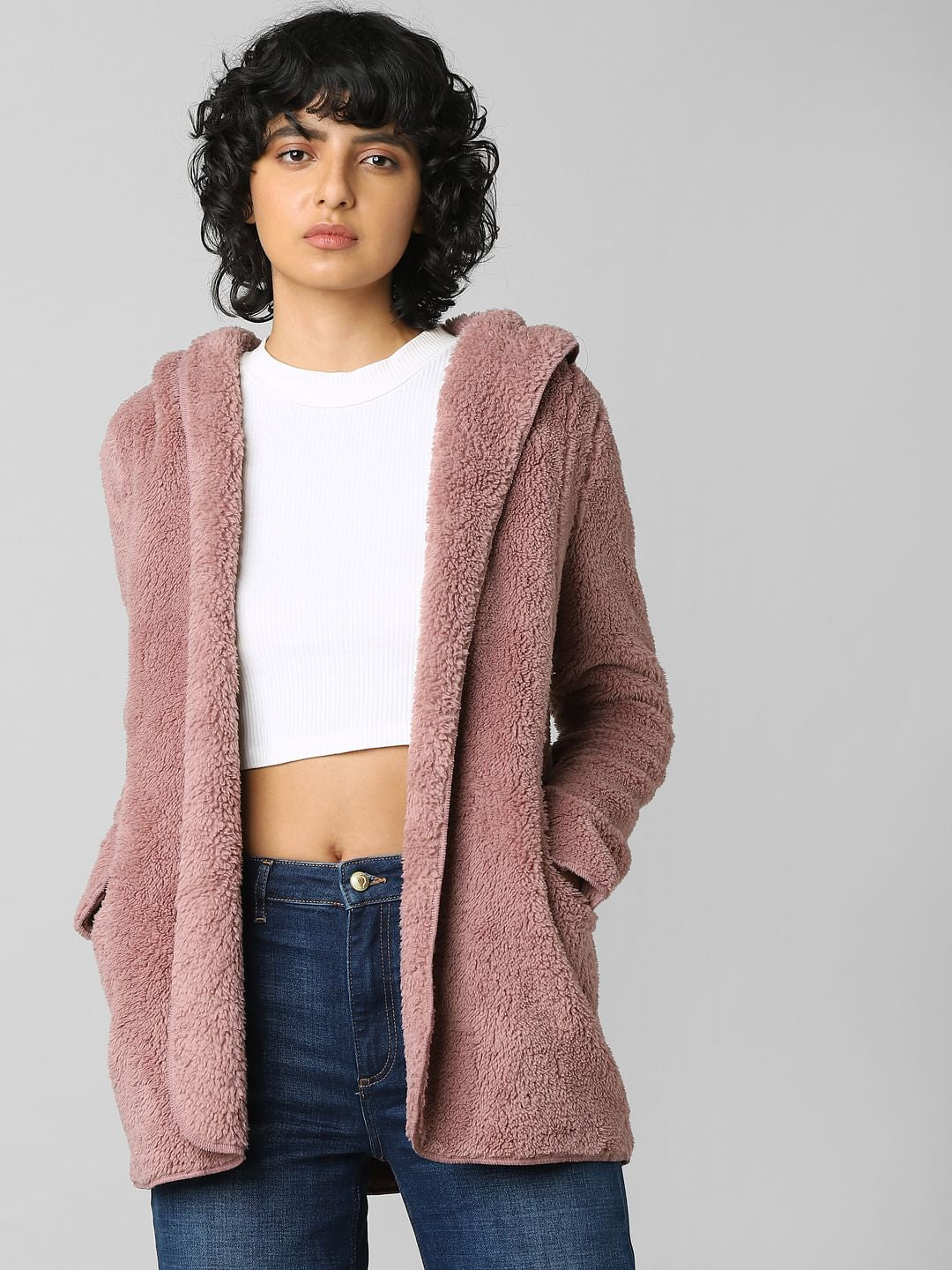 Pink Sherpa Hooded Coat