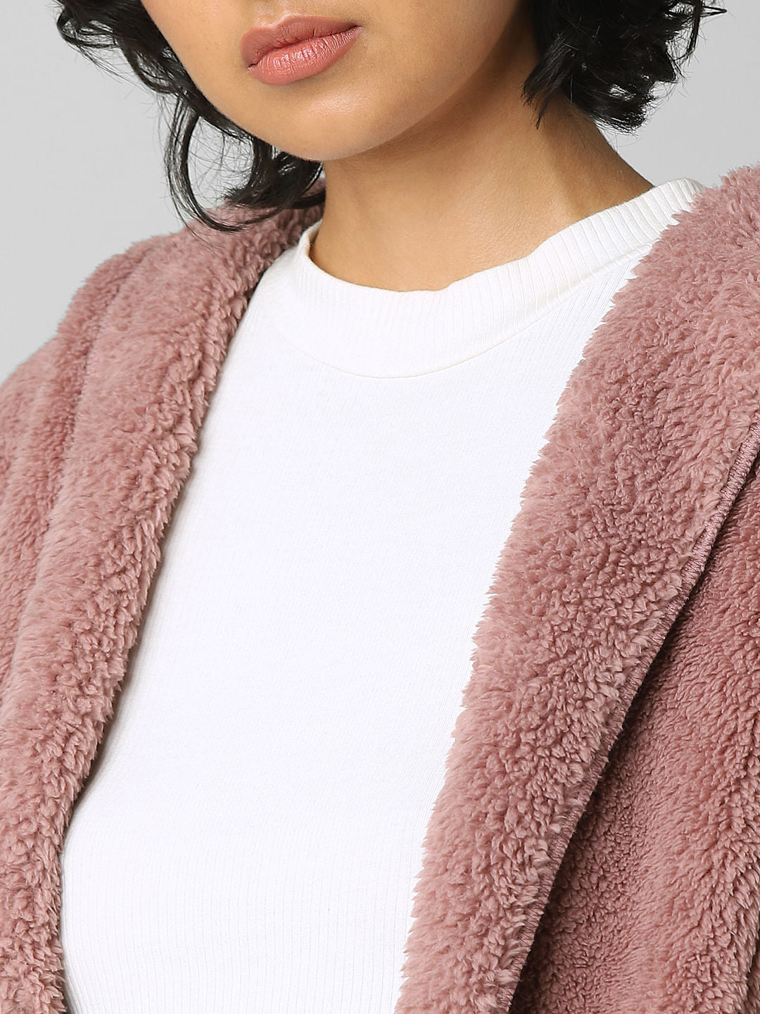 Pink Sherpa Hooded Coat