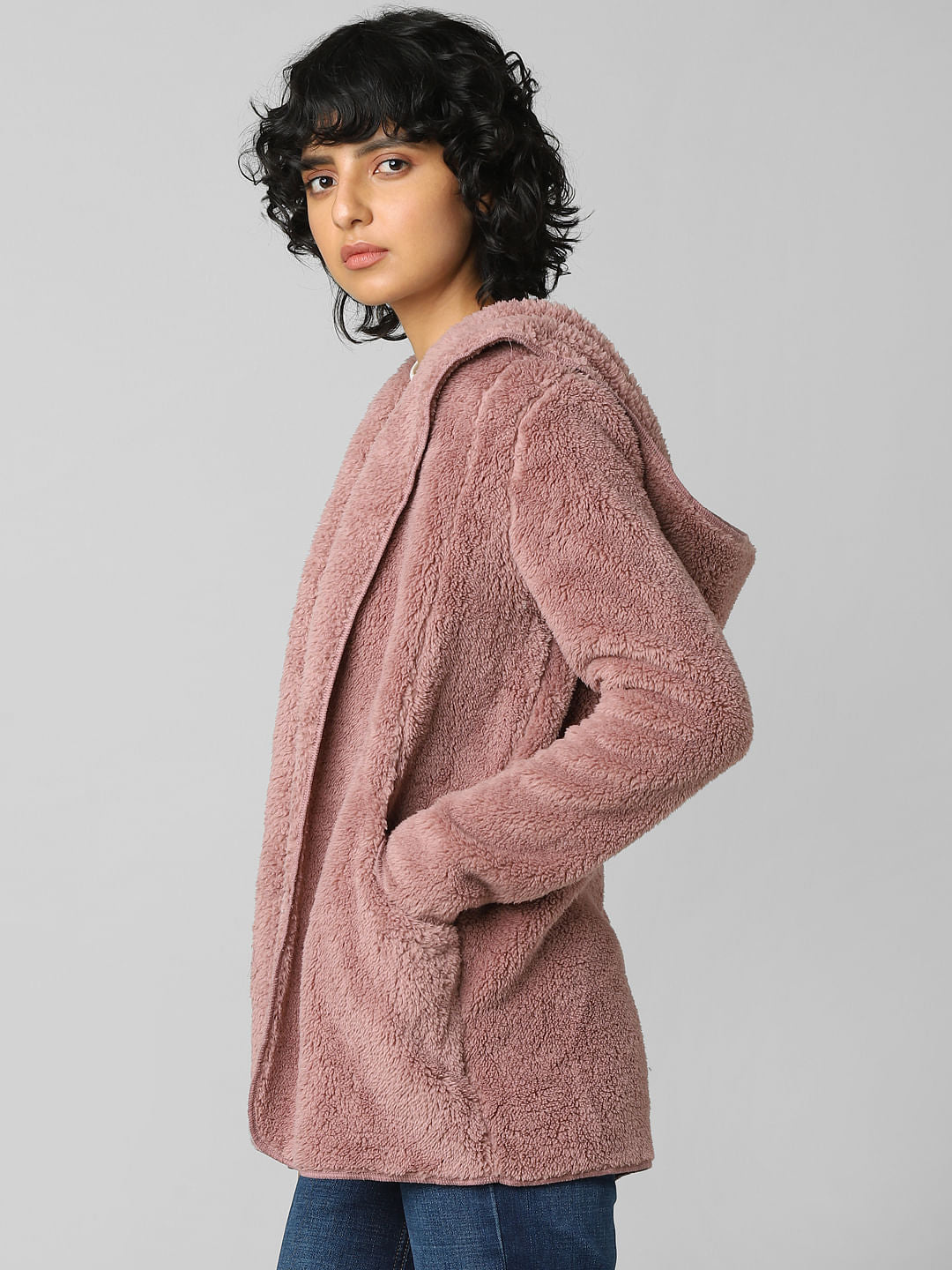 Pink Sherpa Hooded Coat