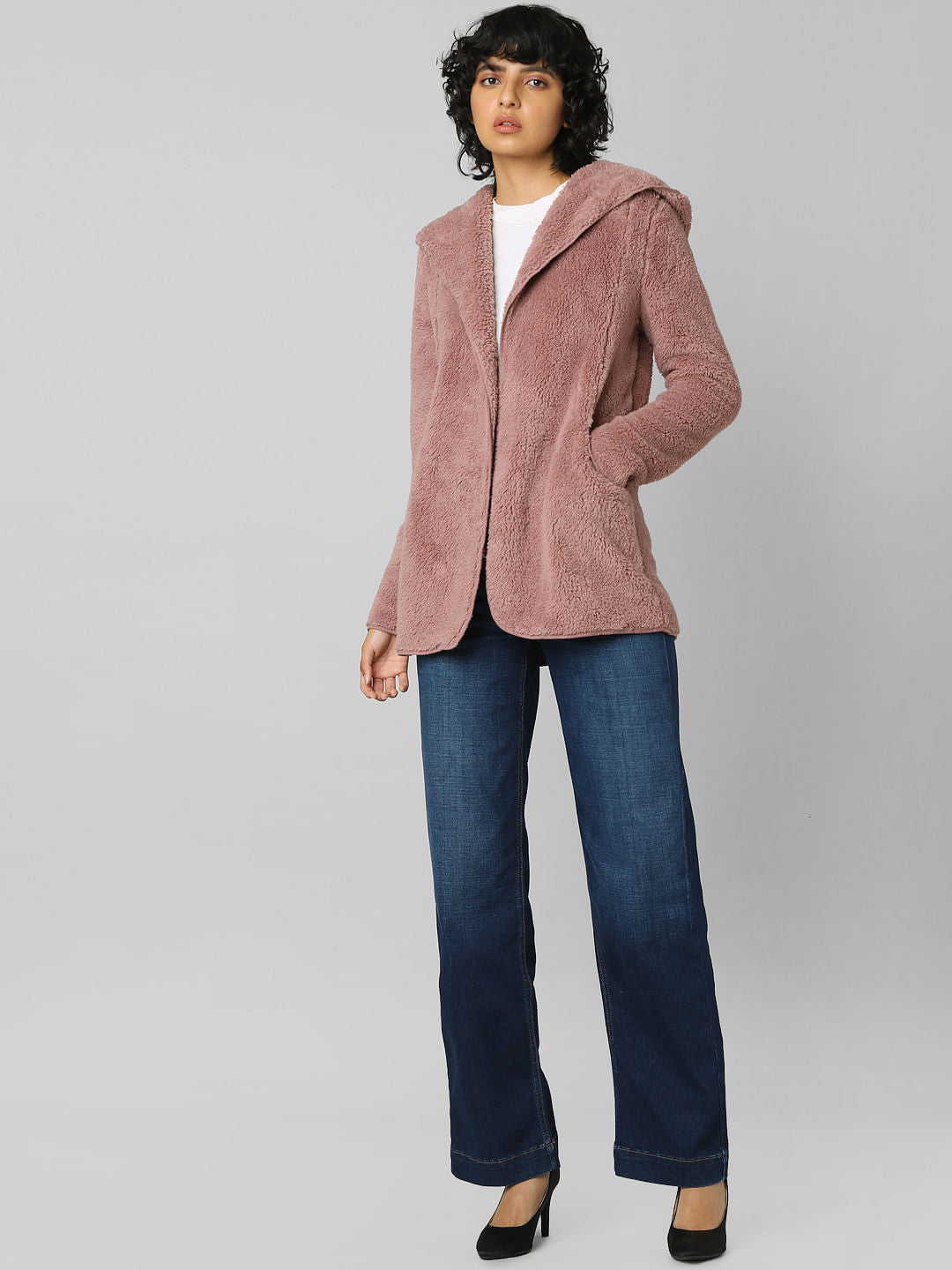 Pink Sherpa Hooded Coat