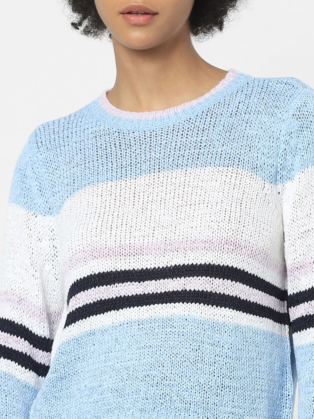 Blue Colourblocked Pullover