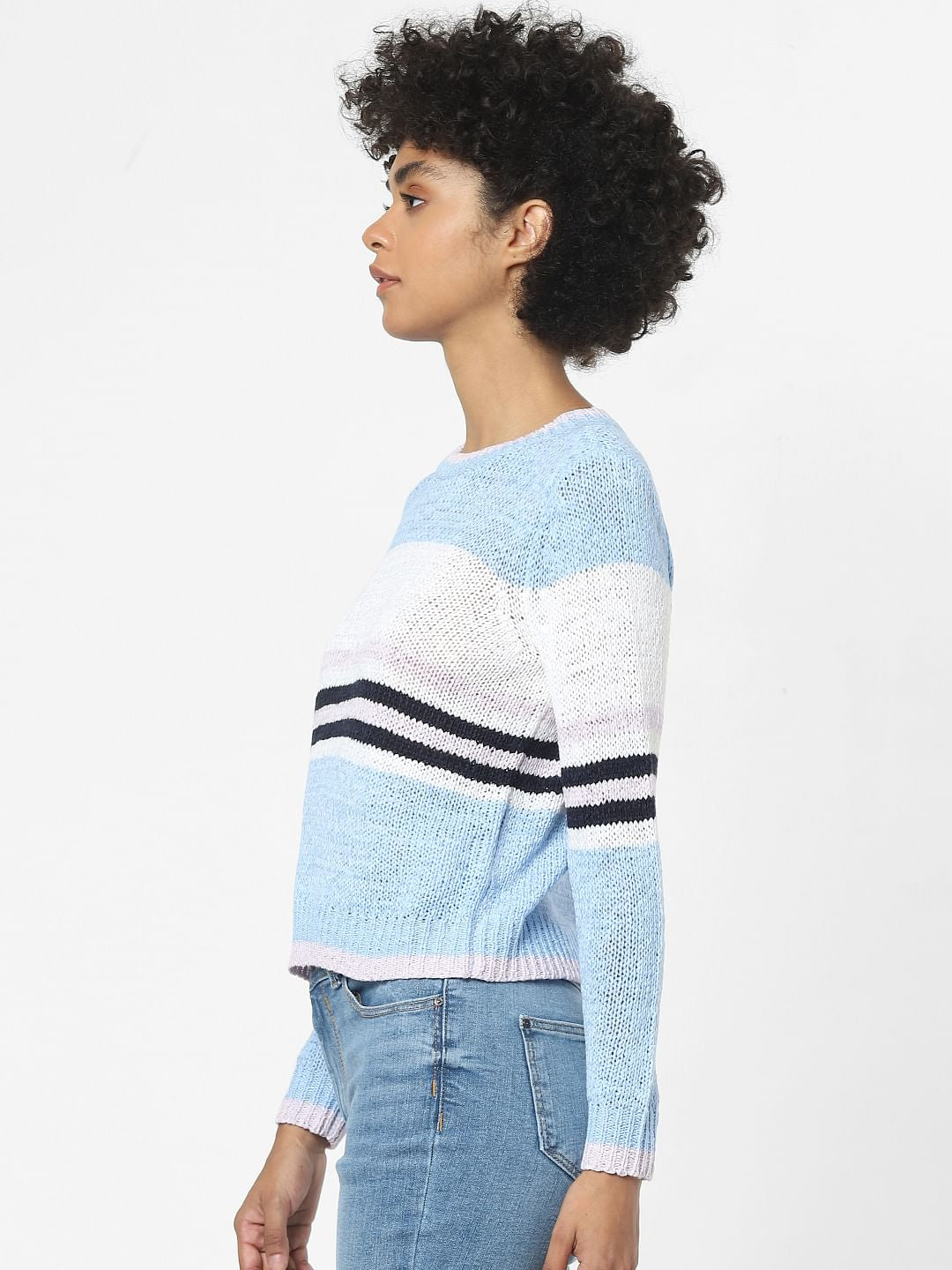Blue Colourblocked Pullover