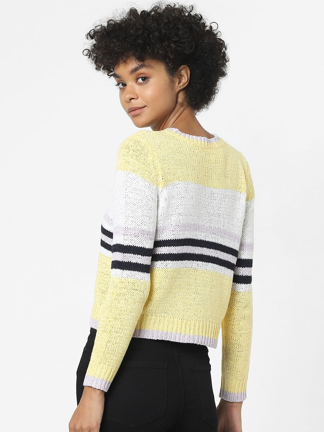 Yellow Colourblocked Pullover