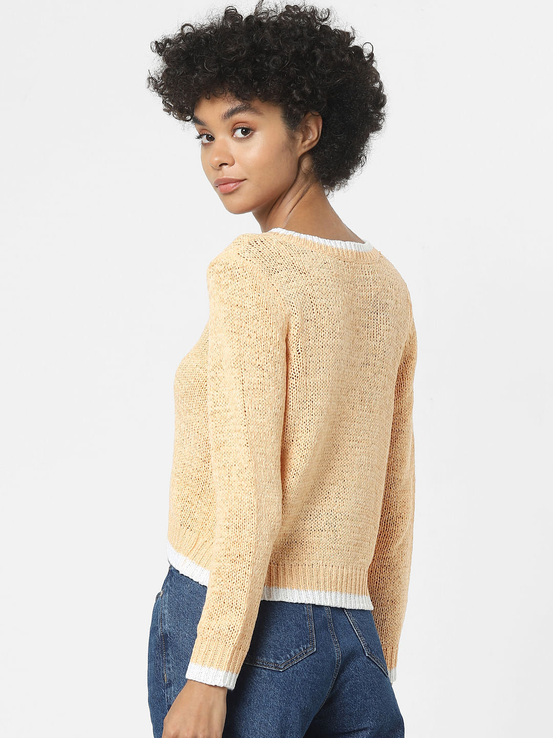 Peach V-Neck Pullover
