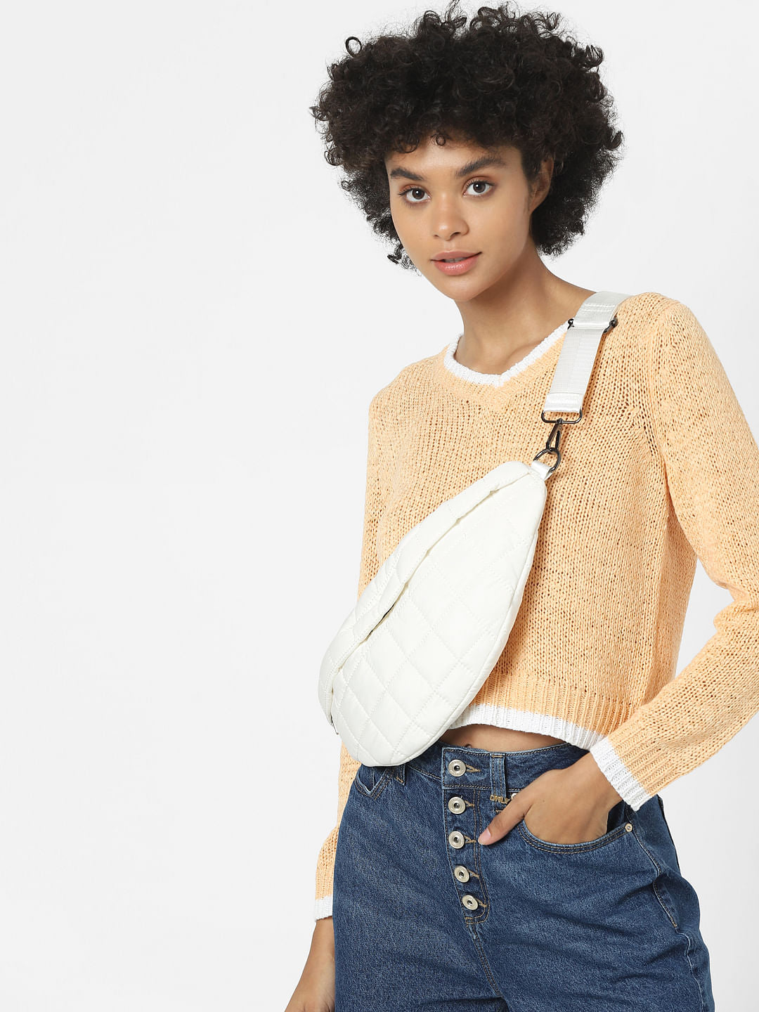 Peach V-Neck Pullover