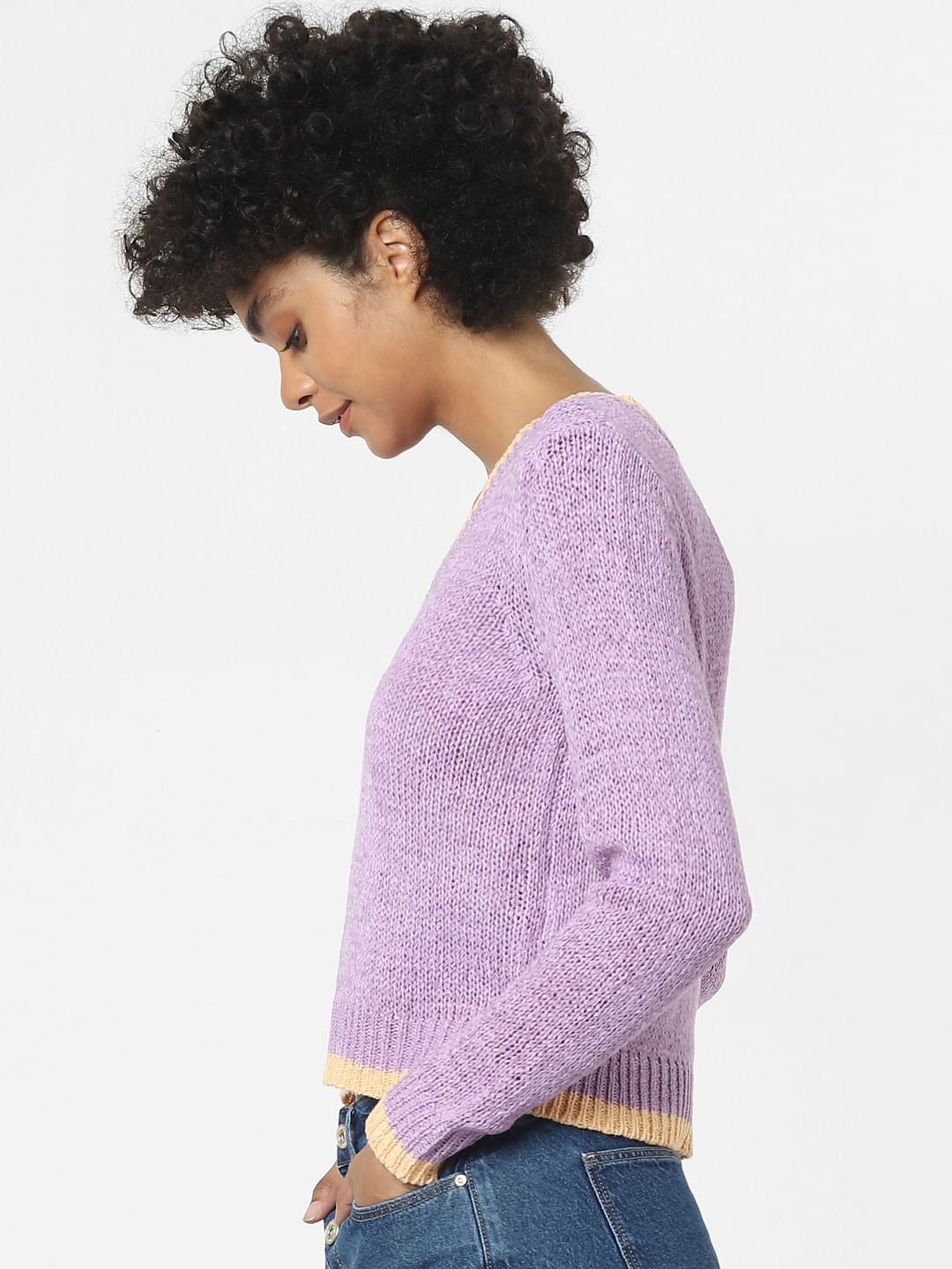 Purple V-Neck Pullover